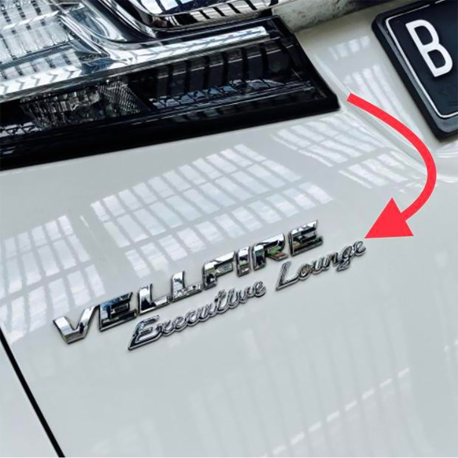 Emblem Executive Lounge Alphard Vellfire Tulisan Executive Lounge Chrome Original Toyota 75445-58050 Emblem Logo Sticker Stiker Bagasi Pintu Belakang Ori