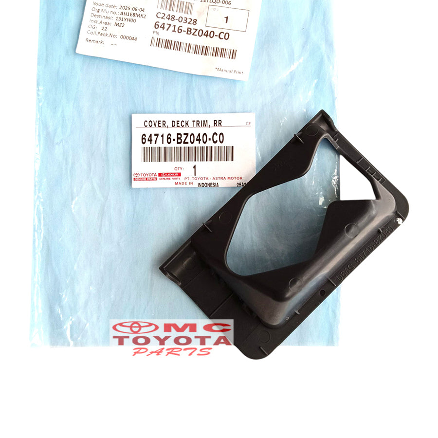 Cover Sill Plate Belakang Lubang Kunci Bawah Bagasi Agya Ayla Original 64716-BZ040-C0 Cover Side Deck Trim Cover Door Lock Deck Bagasi Cover Doorlock