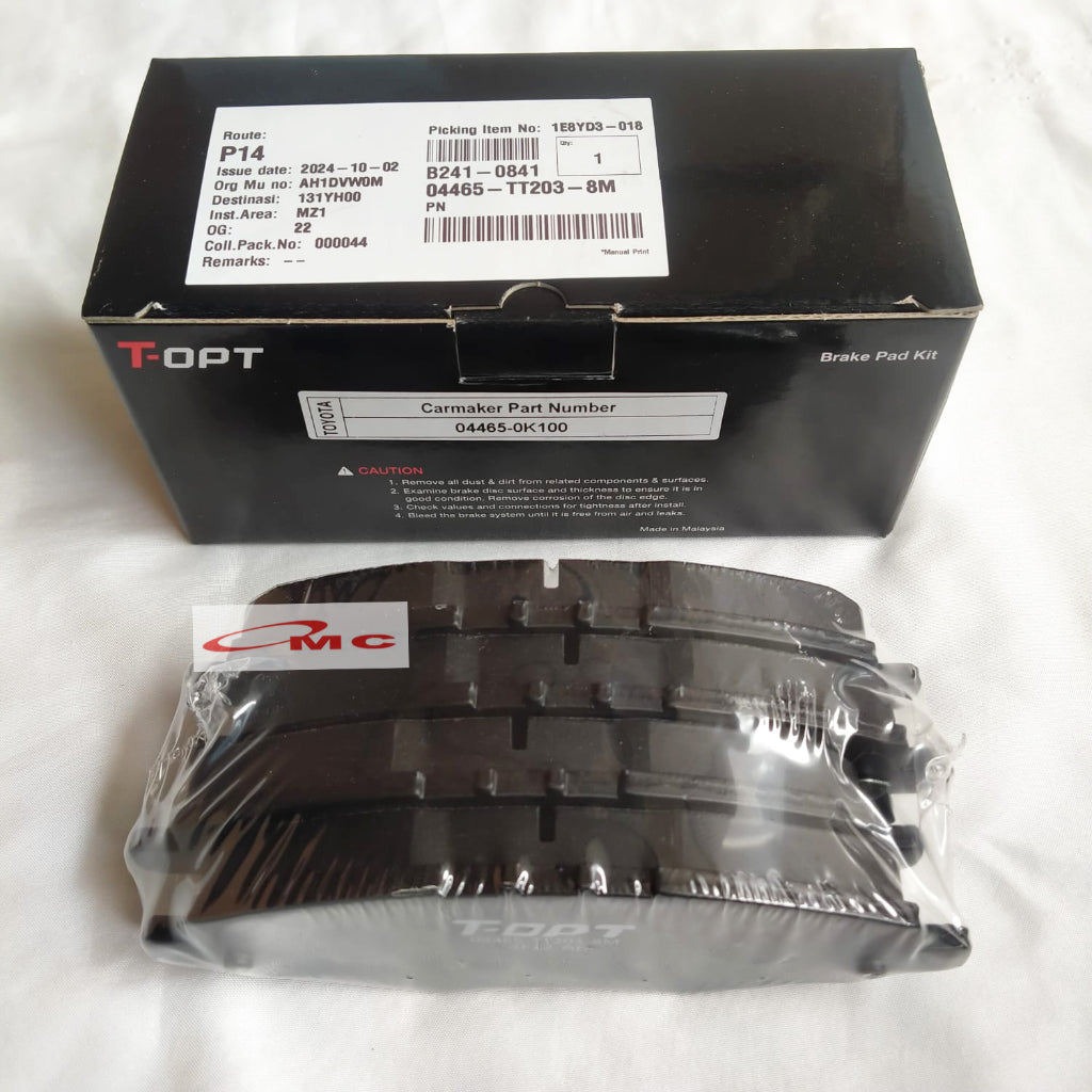 Brake Pad Kampas Rem Depan Kijang Innova Orisinil T-OPT 04465-TT203-8M