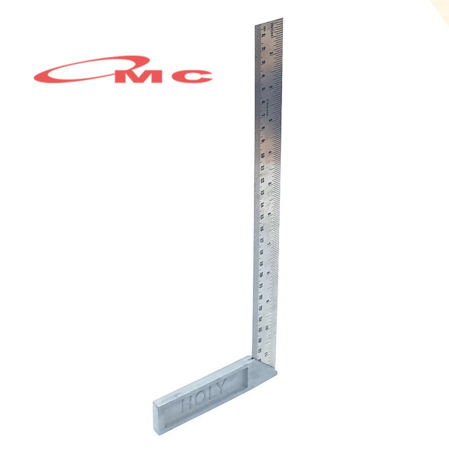 Holy Siku Meter Murah Penggaris Siku Tukang Penggaris Siku 12" 12 Inch 30cm Penggaris Besi Penggaris Meter Pasekon Stainless Steel PSM-12-HOLY