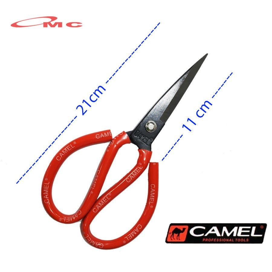 CAMEL Gunting Kodok Gunting Serbaguna 8" Inch Gunting Kain Gunting Kulit Gunting Potong Kain Karpet Gunting Seng Gunting Jahit Gagang Merah GT-KODOK-CML