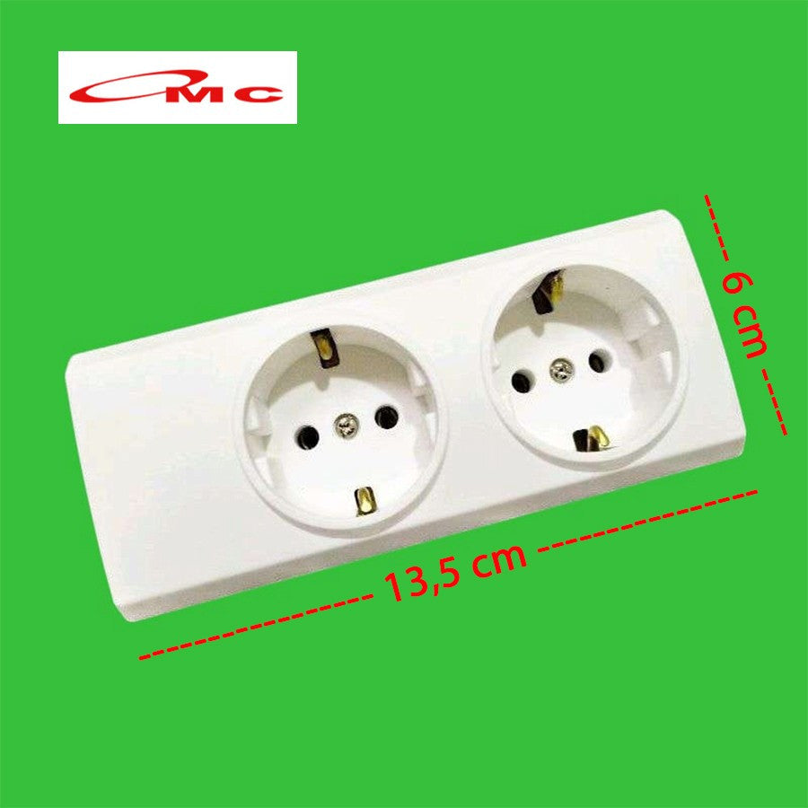 Broco Stop Kontak 2 Lubang Non CP 15321 NCP Colokan Broco Socket Terminal 2 Lubang Tanpa Kabel Cable Tanpa Child Protection Multi Socket Outlet