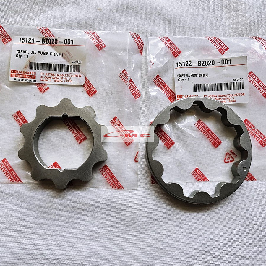 Gigi Gear Rotor Oil Pompa Oli Driven Luar Dalam Agya Ayla 2012-2017 1000cc 1.0 CC Original Daihatsu 15122-BZ020-001 15121-BZ020-001