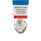 Relay 12V 15A Kaki 3 Universal Toyota Kijang Kapsul 5K Starlet Hilux Hiace Corolla Corona Camry Dyna Celica Coaster Carina Previa Land Cruiser DC 05670-04800 / 90987-01003 Relai Relay Bulat Relay Lampu Fog Lamp 12 Volt 12v 3 Kaki