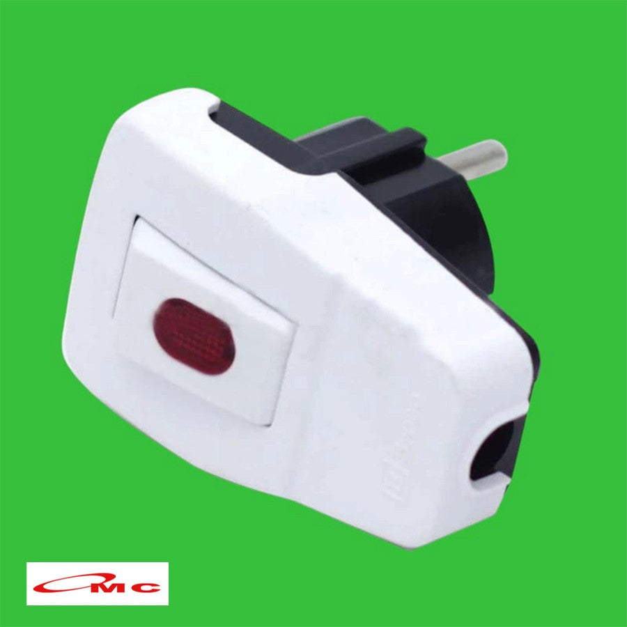 Broco Steker Arde Saklar Switch Lampu On Off 13311 Putih Colokan Broco Steker Saklar On Off Kepala Colokan Listrik 2 Kaki Kepala Steker Listrik 2 Pin