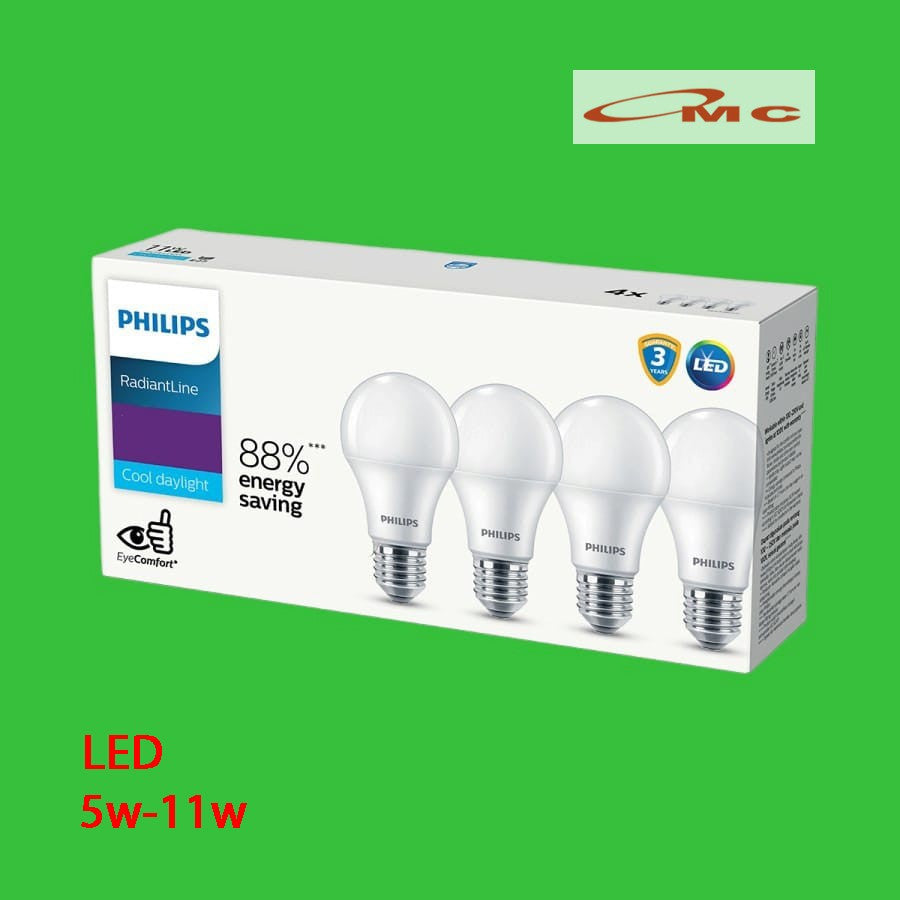 Lampu Philips 5 / 9 / 11 Watt E27 RadiantLine Bolam Bohlam LED 5W 9W 11W 6500K Lampu LED Putih Lamp LED Bulb Pilips