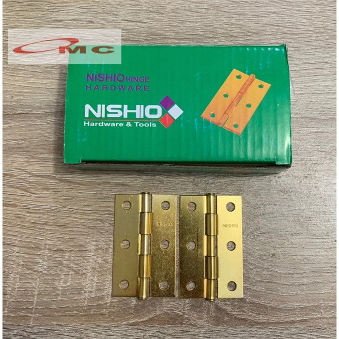 Engsel Tipis Kuning Gold Plate 2" 3" Inch Nishio Sudah Termasuk Sekrup Skrup Engsel Jendela Engsel Pintu Engsel Besi Jendela Pintu 2 3 Inch Per Pcs Satuan