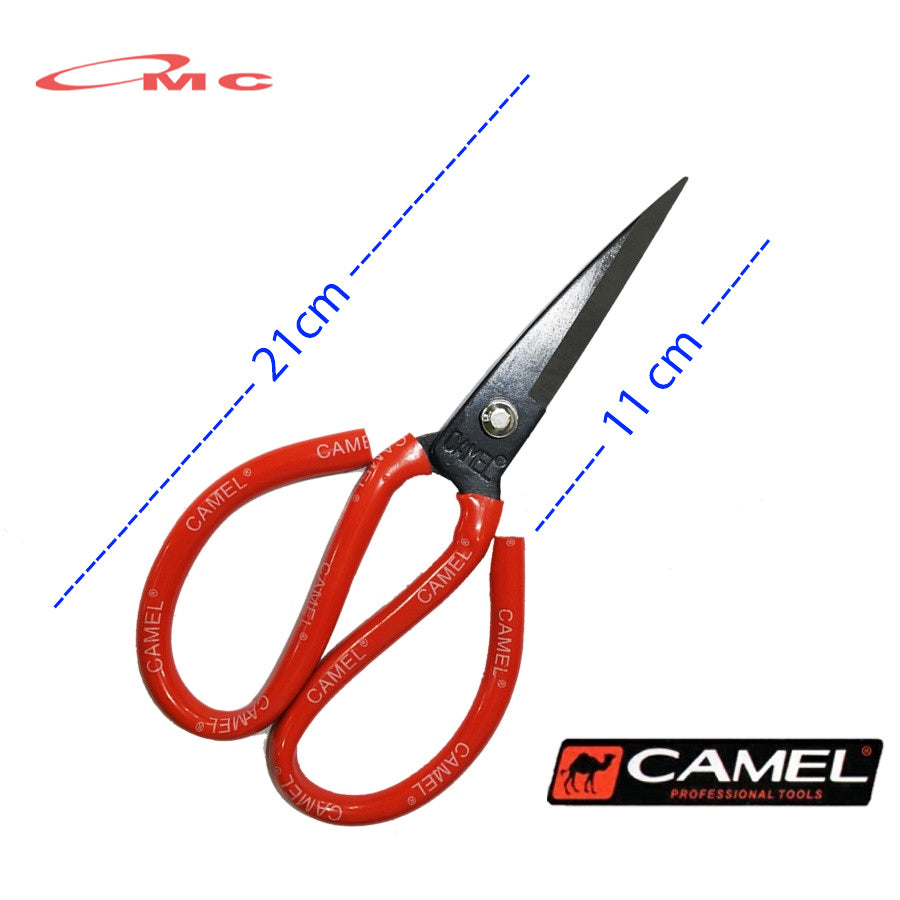 CAMEL Gunting Kodok Gunting Serbaguna 8" Inch Gunting Kain Gunting Kulit Gunting Potong Kain Karpet Gunting Seng Gunting Jahit Gagang Merah GT-KODOK-CML