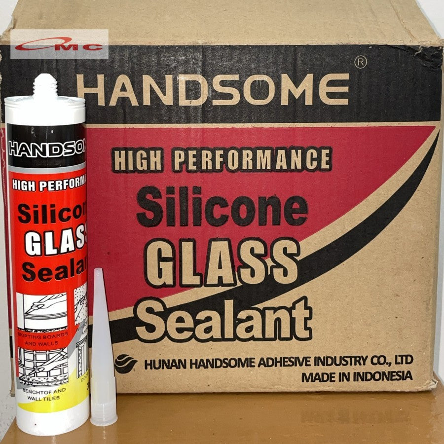 Lem Sealant Kaca Lem Kaca Botol Handsome Silicone Sealant Botol Black White Clear 300ml Asam Silikon Sealan Silen 300 ml Lem Silicone Glass Sealant Aluminium Lem Botol Kaca Aquarium Lem Sealent Silicon Glass Bening Putih Hitam Handsome Botol 300ML