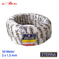 Kabel Eterna NYM 2x1.5MM Panjang 50 Meter 1 Roll Kabel NYM Eterna 2x1.5 mm 2x1,5 Kabel Listrik Eterna Kabel Putih Tunggal Kawat Tembaga Isi 2