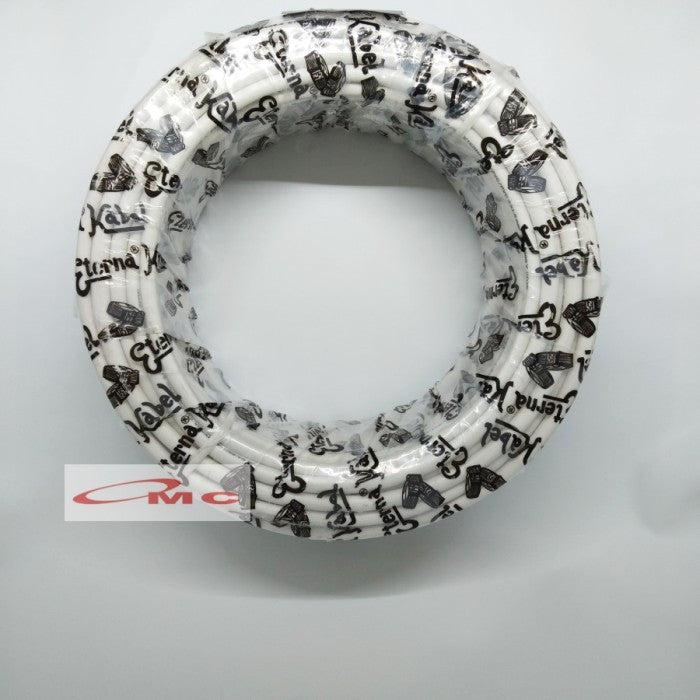 Kabel Eterna NYM 2x1.5MM Panjang 50 Meter 1 Roll Kabel NYM Eterna 2x1.5 mm 2x1,5 Kabel Listrik Eterna Kabel Putih Tunggal Kawat Tembaga Isi 2