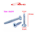 Sekrup GRC SDS #6x3/4 Sekrup SDS FH (+) Greet Putih Skrup Kalsiboard Calci Board Kalsi GRC Self Drilling Screw SDS 6x3/4 Baut Paku Papan Grc Roofing Rofing Rufing Ruping Sekrup Baja Ringan
