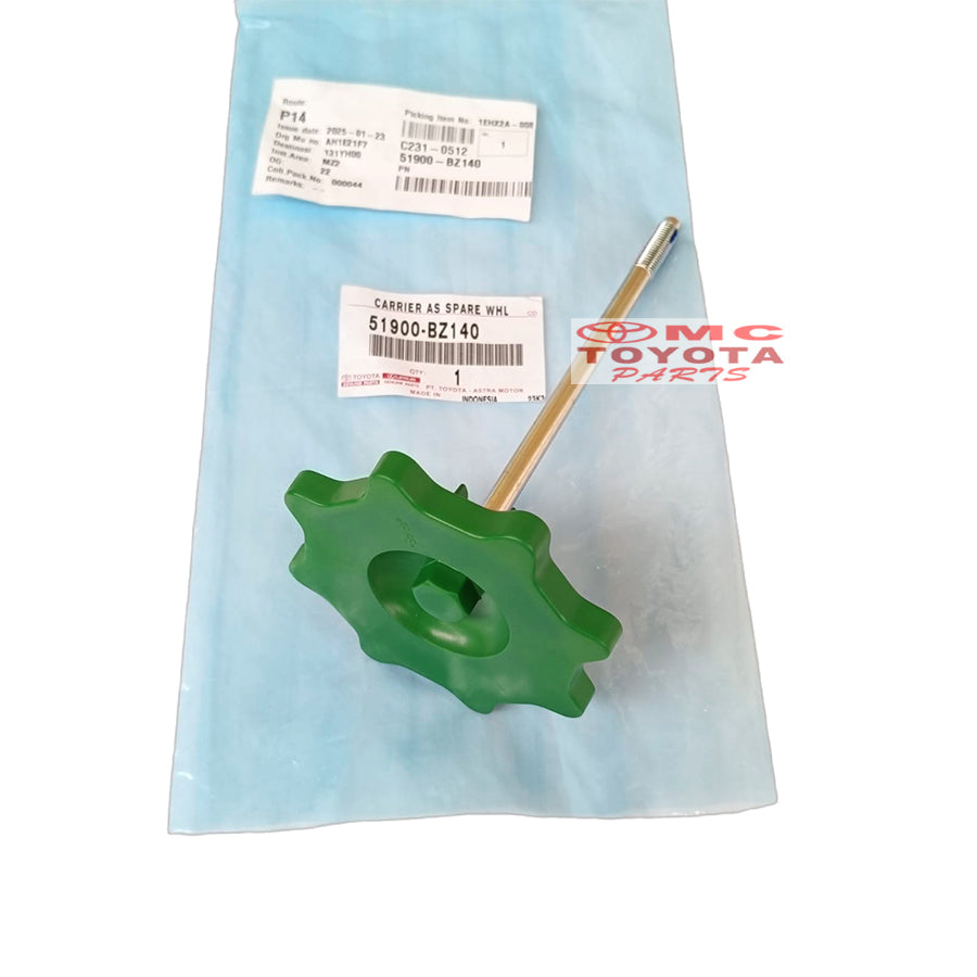 Baut Gantungan Putaran Ban Serep Raize Rocky Original Toyota 51900-BZ140 Baut Gantungan Ban Serep Warna Hijau Baut Dudukan Baut Pengunci Baut Ban Serep Baut Putar Bracket Gantungan Ban Serep