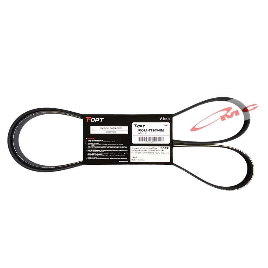 Tali Kipas Fan Belt Van Belt V Belt Fanbelt Avanza Xenia Rush Terios 1500cc Orisinil T-OPT 9004A-TT205-8M