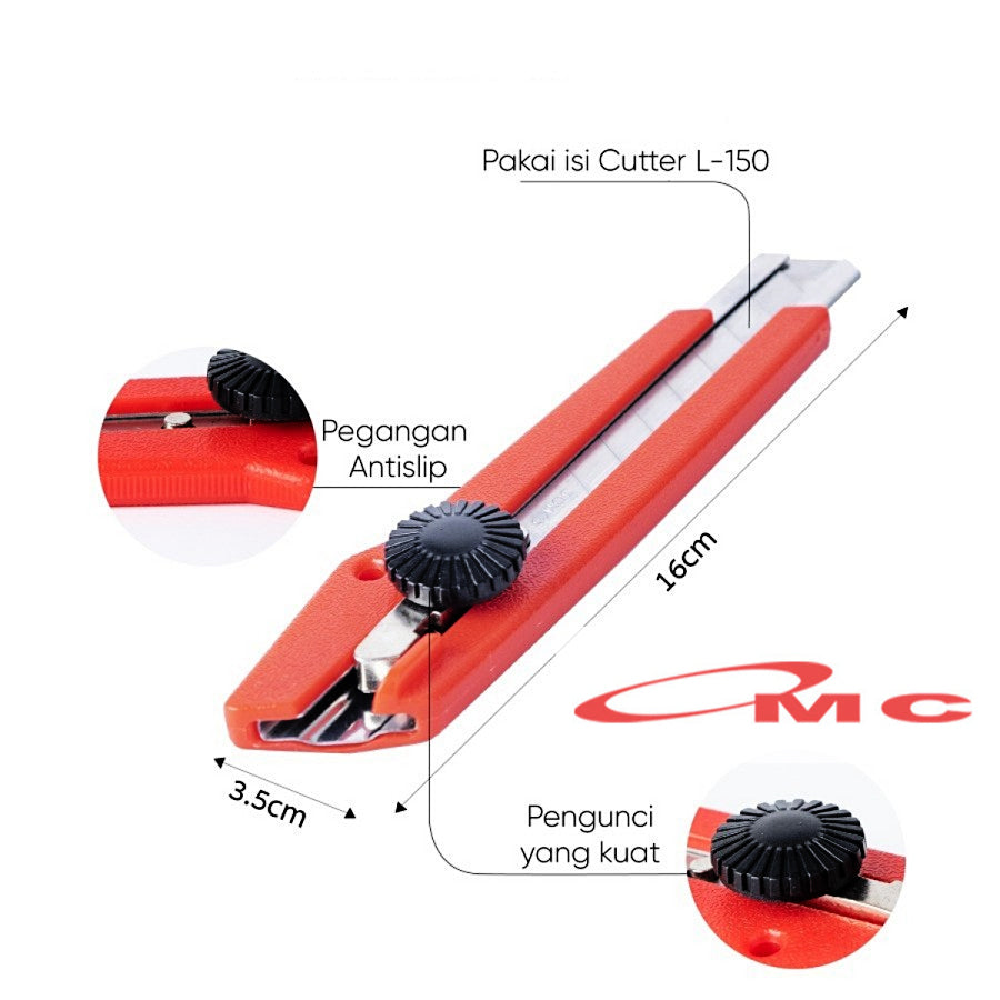 Cutter L500 L 500 L-500 Kater Kuter Cuter Besar Putar Blade Refill Linko Cutter Knife Pisau Pemotong Alat Potong Isi L-150 Set CUTTER-L-500-SET