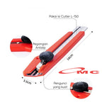 Cutter L500 L 500 L-500 Kater Kuter Cuter Besar Putar Blade Refill Linko Cutter Knife Pisau Pemotong Alat Potong Isi L-150 Set CUTTER-L-500-SET