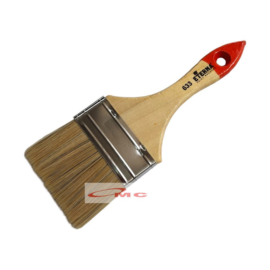 Kuas Cat Eterna 633 Bulu Tebal Gagang Kayu Kuas Cat Tembok 1" 1,5" 2" 2,5" 3" 4" In 1 2 3 4 Inch Kuas Eterna Kuas Kayu Kuas Tembok Koas Cat Dinding