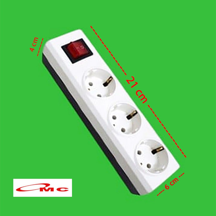 Broco Stop Kontak 3 / 5 Lubang Non CP 15431 / 15451 + Switch Lamp Lampu Colokan Broco Tanpa Kabel Cable Tanpa Child Protection Multi Socket Outlet Terminal 3 / 5 Lubang