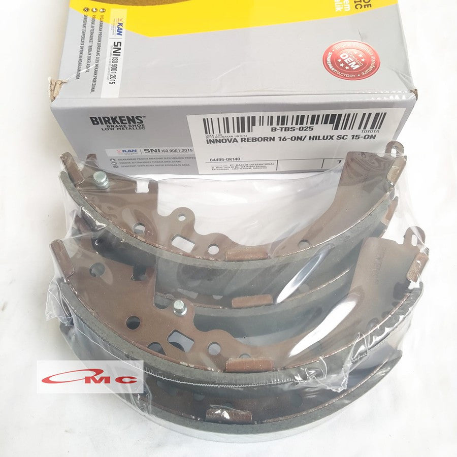 Brake Shoe Kampas Rem Belakang BIRKENS Innova Reborn Asli Birkens B-TBS-025