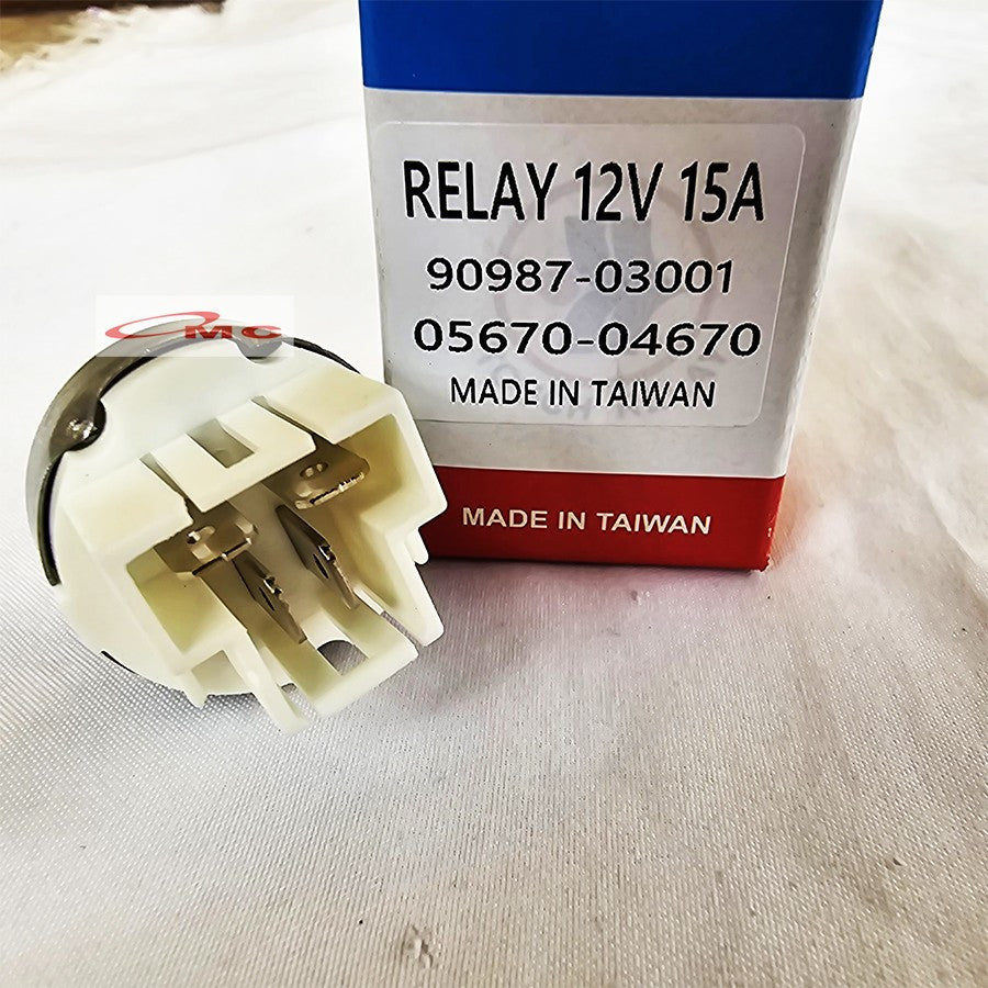 Relay Fuse Box Cooling Fan pendingin Radiator Toyota Kijang 5K Grand KF52 Corolla Twincam Great AE80 GL Starlet Camry EP81 Dyna hiace land Cruiser Pin4 Kaki4 12V 15A 90987-03001 05670-04670