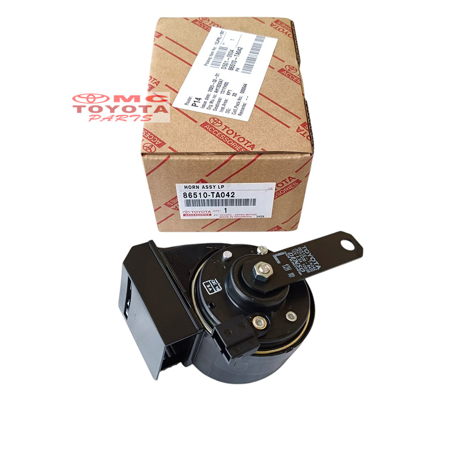 Klakson Premium Horn Low High Pitch Original Toyota Innova Zenix Reborn Fortuner Alphard Camry Vios Yaris Raize Altis Corolla Cross Avanza Veloz Etios Rush Sienta Calya Agya 86510-TA041 86510-TA042 Horn Keong Klakson Keong Premium Horn Klason Premium