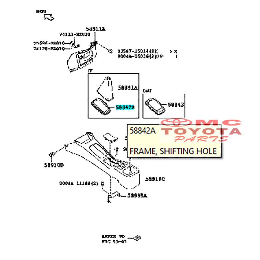 Frame Cover Panel Shifter Bezel Persneling Shifting Hole Ring Tongkat Operan Gigi Avanza Xenia Rush Terios original Toyota 58842-BZ010