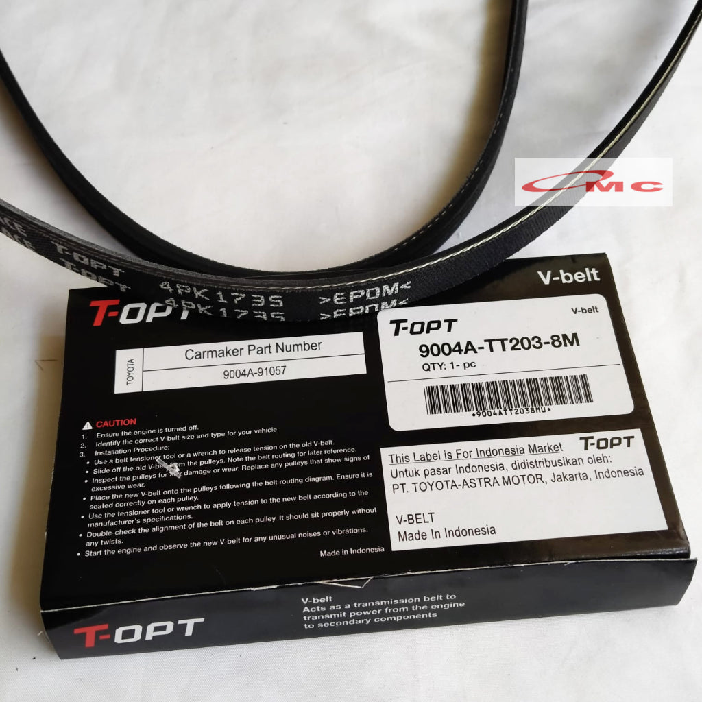 Tali Kipas Fan Belt Van Belt V Belt Fanbelt Avanza Xenia All new 1300CC Orisinil T-OPT 9004A-TT203-8M