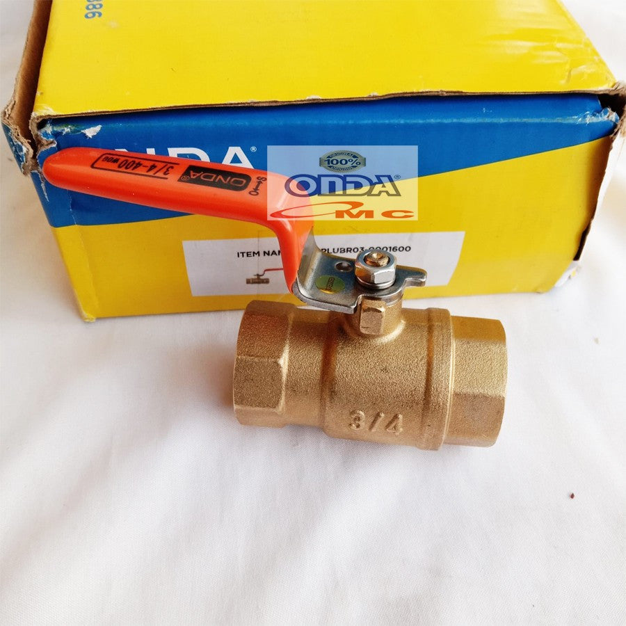 Ball Valve Bal Bol Boll Brass Stop Kran Keran Kuningan 3/4 Inch ONDA