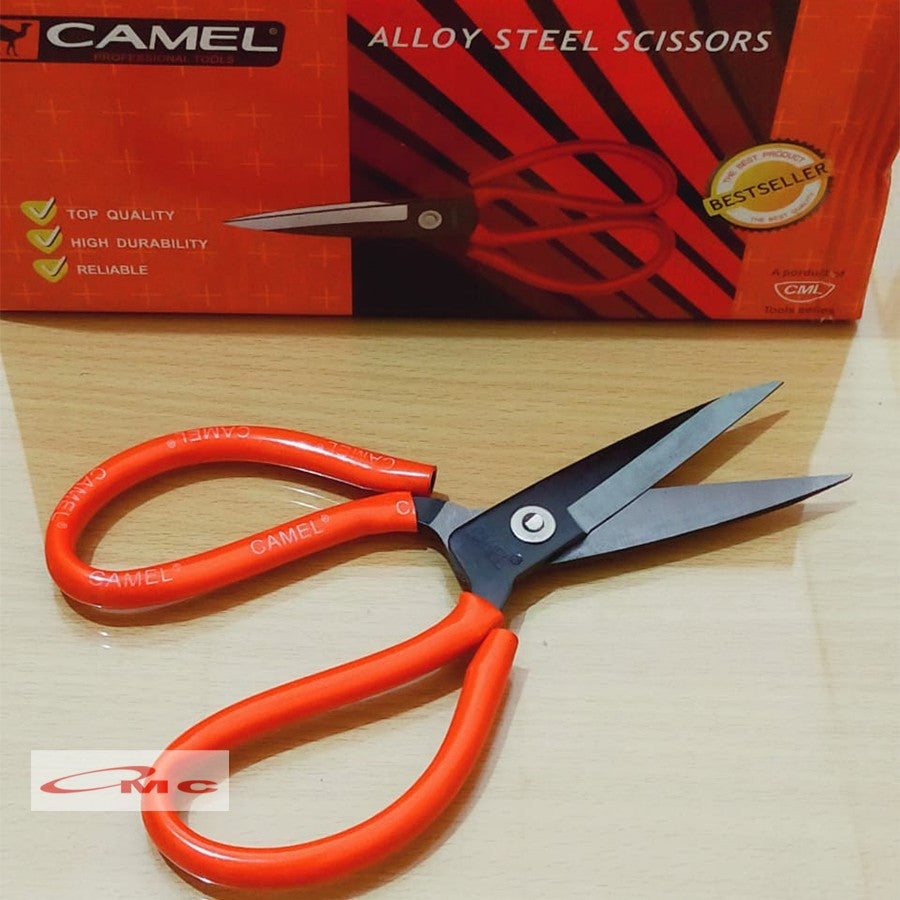 CAMEL Gunting Kodok Gunting Serbaguna 8" Inch Gunting Kain Gunting Kulit Gunting Potong Kain Karpet Gunting Seng Gunting Jahit Gagang Merah GT-KODOK-CML