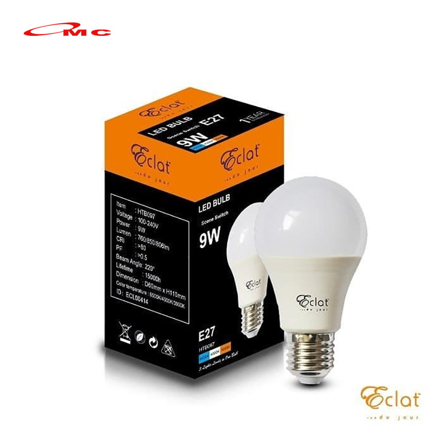 Eclat Lampu LED 3W / 9W Bolam Bohlam 3 / 9 Watt Cahaya Putih Lamp LED Bulb 3Watt / 9Watt CDL E27 Bohlam LED