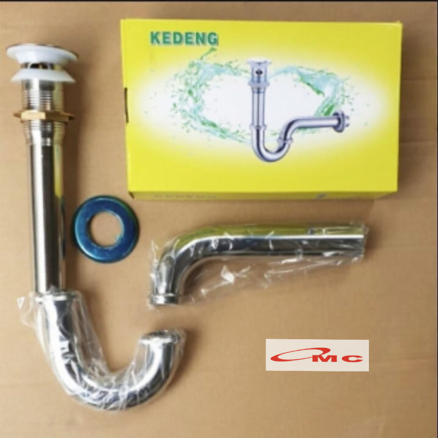 Sifon Leher Angsa Wastafel Kedeng Stainless Sivon Siphon Sifon Wastafel Bak Cuci Tangan Sifon Angsa Kedeng Afur Avur Air Stainles Stenlis Steel Pipa P trap Selang Saluran Pembuangan Air Wastafel Model Tekan Pencet