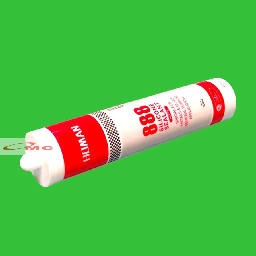 Silicone Sealant Lem Kaca Asam Homan 888 300ml Lem Sealant Kaca Lem Kaca Botol Black White Clear Silikon Sealan Silen 300 ml Lem Silicone Glass Sealant Aluminium Lem Botol Kaca Aquarium Lem Sealent Silicon Glass Bening Putih Hitam