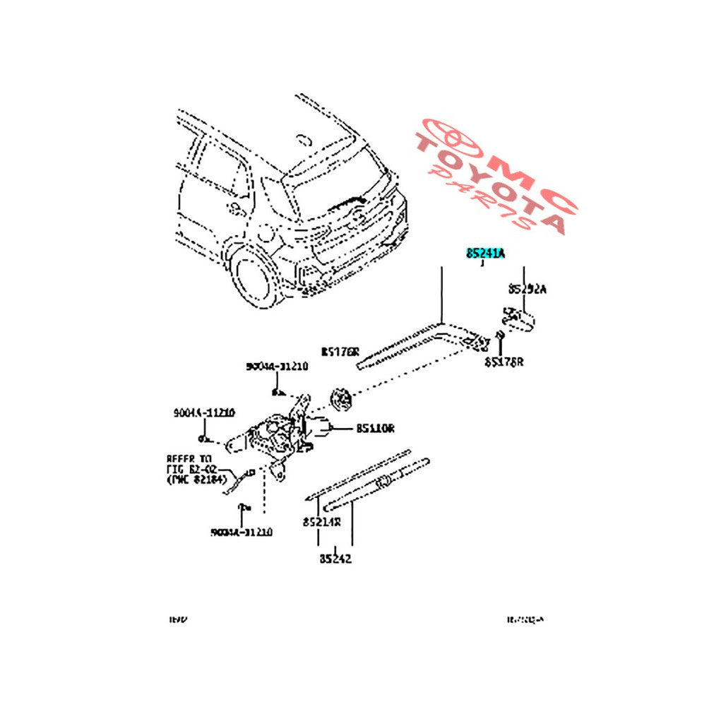 Wiper Arm Belakang Calya Raize Rush Original Toyota 85241-BZ150