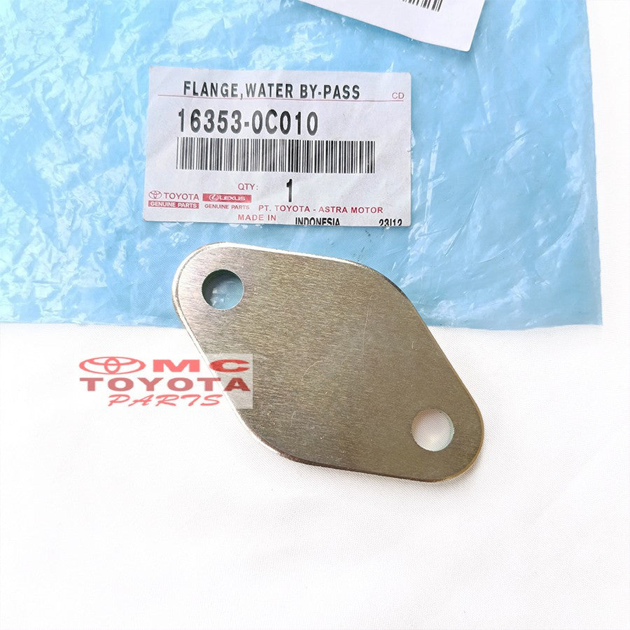 Plat Tutup By Pass Original Toyota Innova Fortuner Hilux Hiace Land Cruiser Prado Bensin 16353-0C010 Tutup Selang Pipa Pipe Flange Water By Pass Packing Gasket Pipa By Pass