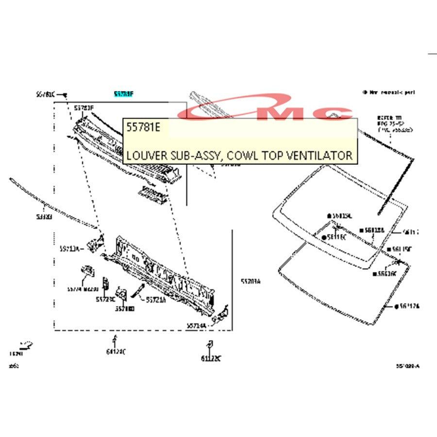 Cover Tutup Louver Cowl Panel Link Wiper Panggangan Sate Terios Rush All New Original Daihatsu 2017 55708-BZ080-001