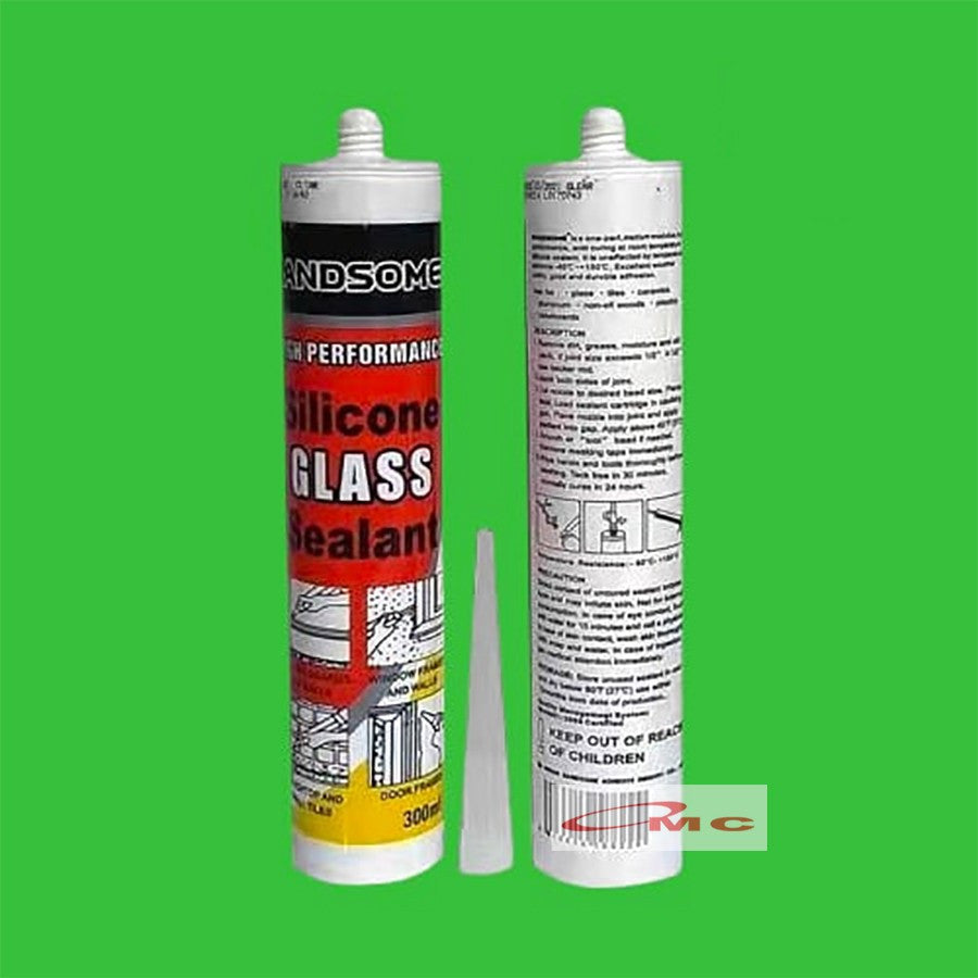 Lem Sealant Kaca Lem Kaca Botol Handsome Silicone Sealant Botol Black White Clear 300ml Asam Silikon Sealan Silen 300 ml Lem Silicone Glass Sealant Aluminium Lem Botol Kaca Aquarium Lem Sealent Silicon Glass Bening Putih Hitam Handsome Botol 300ML