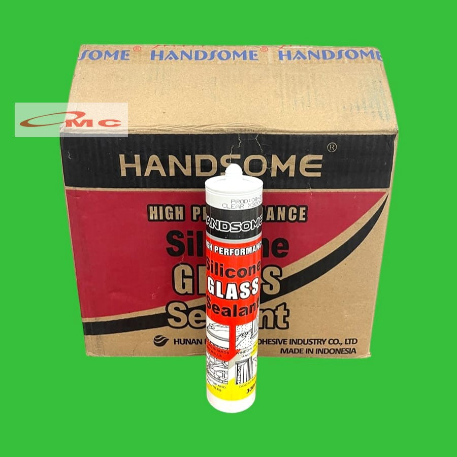 Lem Sealant Kaca Lem Kaca Botol Handsome Silicone Sealant Botol Black White Clear 300ml Asam Silikon Sealan Silen 300 ml Lem Silicone Glass Sealant Aluminium Lem Botol Kaca Aquarium Lem Sealent Silicon Glass Bening Putih Hitam Handsome Botol 300ML