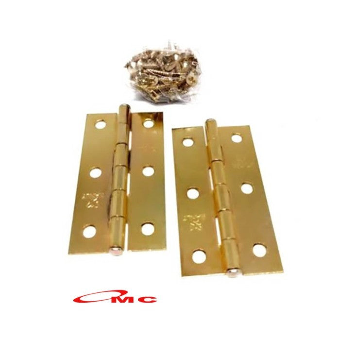 Engsel Tipis Kuning Gold Plate 2" 3" Inch Nishio Sudah Termasuk Sekrup Skrup Engsel Jendela Engsel Pintu Engsel Besi Jendela Pintu 2 3 Inch Per Pcs Satuan