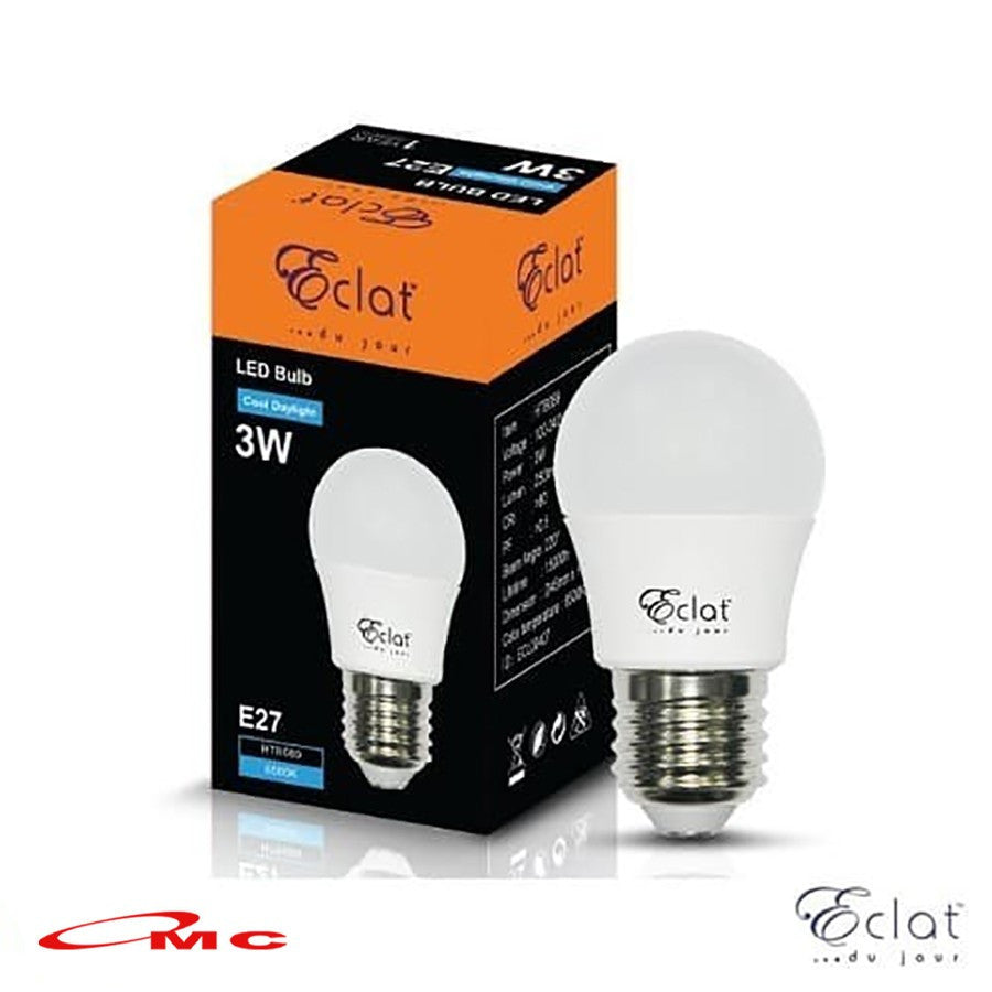 Eclat Lampu LED 3W / 9W Bolam Bohlam 3 / 9 Watt Cahaya Putih Lamp LED Bulb 3Watt / 9Watt CDL E27 Bohlam LED