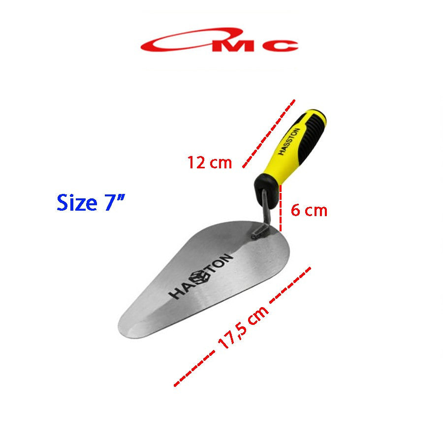 Hasston Sendok Semen Lancip 6" 7" 8" Gagang Karet Anti Slip Cetok Tembok Haston Catok Cetok Sekop Skop Tanah Plat Baja Alat Adukan Semen Pasir 6 7 8 Inch