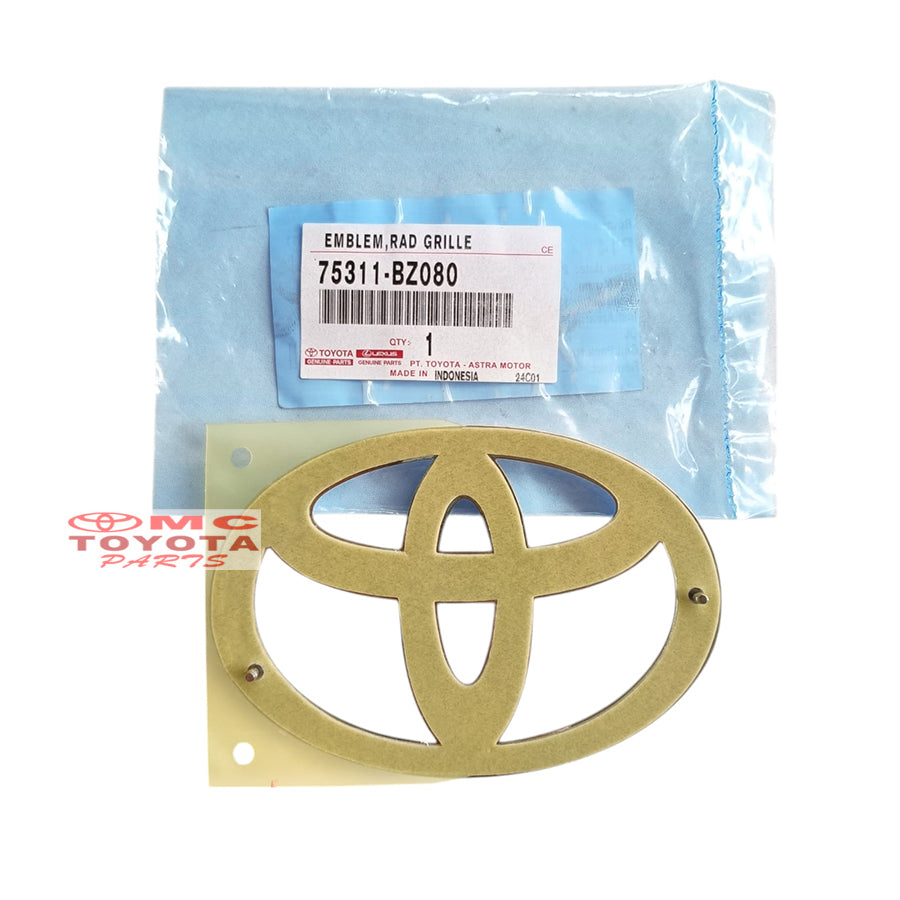 Emblem Logo Chrome Depan Grill Grille Radiator Original Toyota Avanza Rush Emblem Logo Pintu Bagasi Toyota Veloz 2021 Up 75311-BZ080 Emblem Radiator Depan Emblem Depan Radiator Sticker Stiker