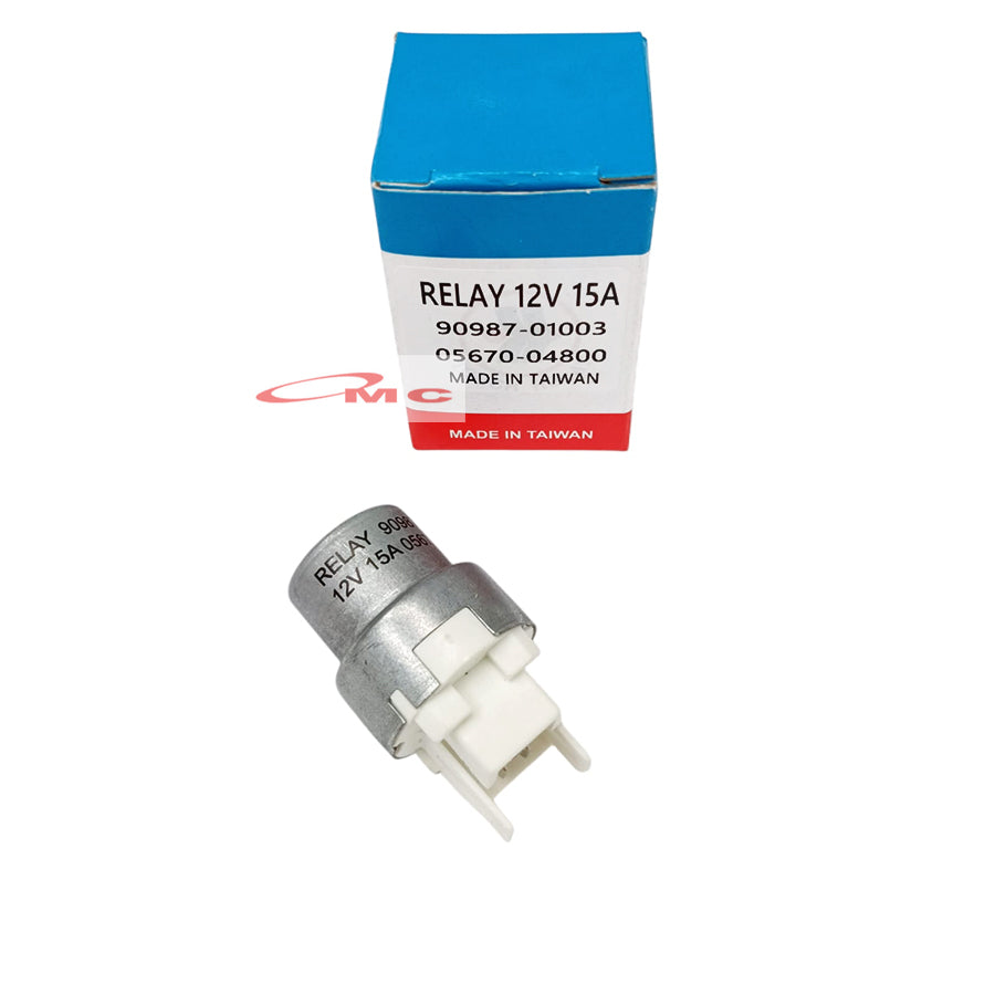 Relay 12V 15A Kaki 3 Universal Toyota Kijang Kapsul 5K Starlet Hilux Hiace Corolla Corona Camry Dyna Celica Coaster Carina Previa Land Cruiser DC 05670-04800 / 90987-01003 Relai Relay Bulat Relay Lampu Fog Lamp 12 Volt 12v 3 Kaki