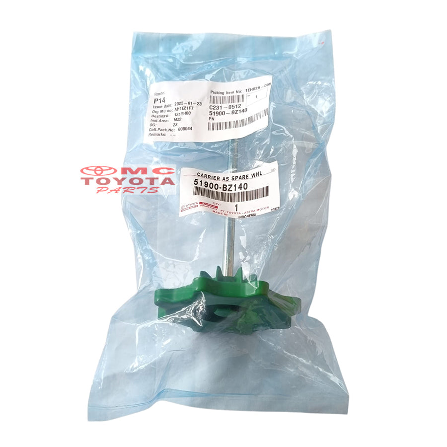 Baut Gantungan Putaran Ban Serep Raize Rocky Original Toyota 51900-BZ140 Baut Gantungan Ban Serep Warna Hijau Baut Dudukan Baut Pengunci Baut Ban Serep Baut Putar Bracket Gantungan Ban Serep