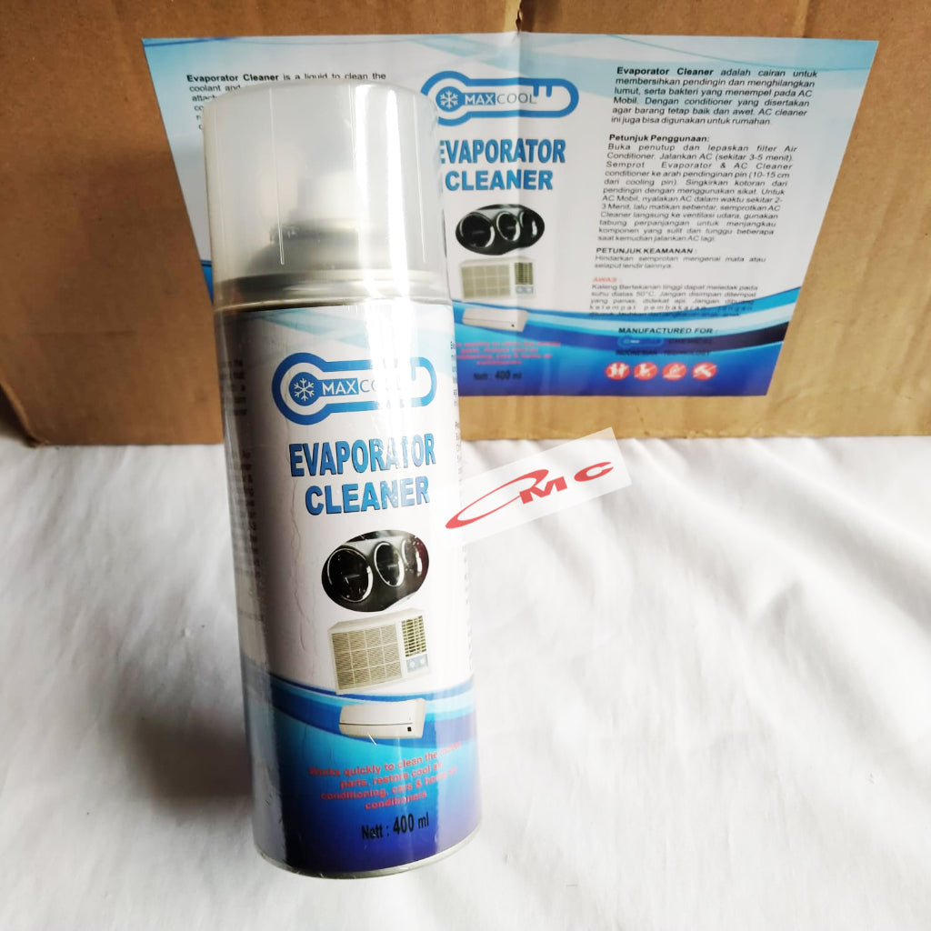 MAXCOOL AC CLEANER SPRAY EVAPORATOR Pembersih Kisi Kisi AC Mobil Rumah Ruangan Foam Anti Bakteri 400 ML