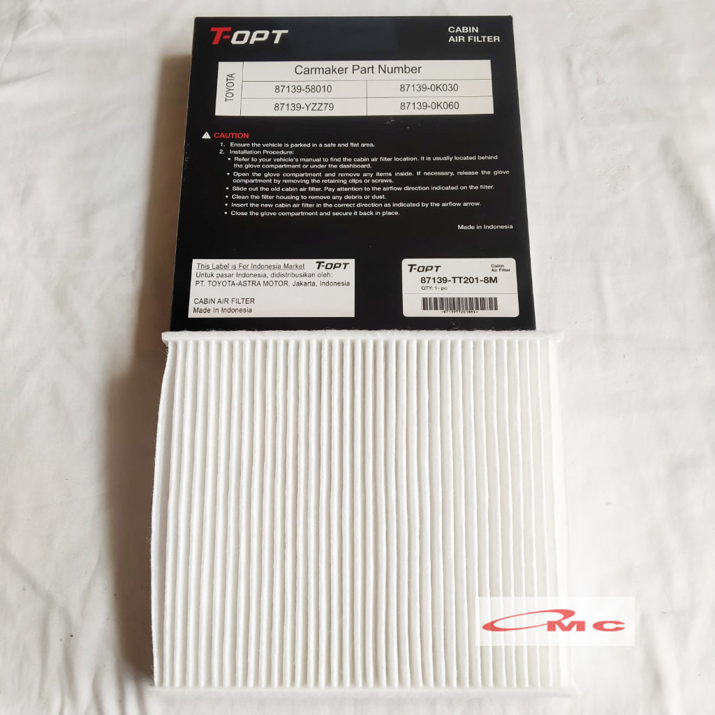 Filter Saringan AC Innova Reborn Fortuner VRZ SRZ Hilux New Orisinil T-OPT 87139-TT201-8M