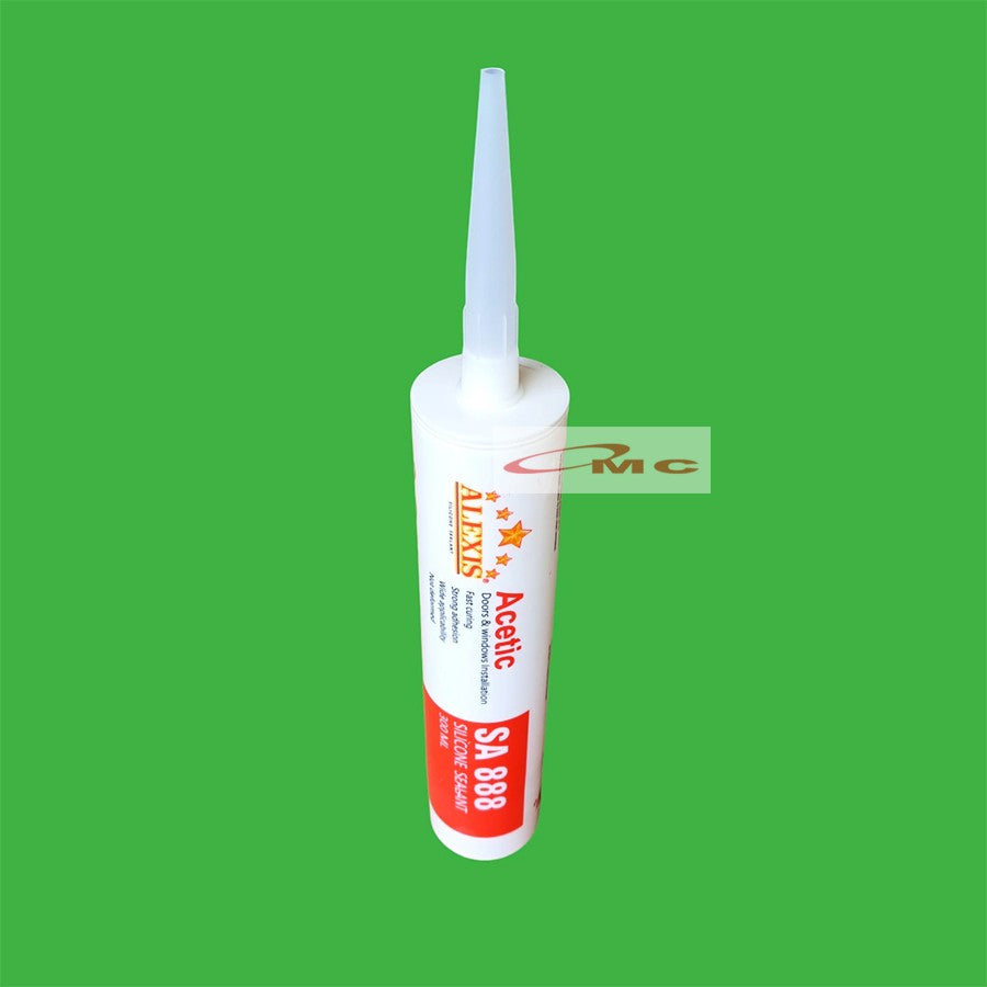 Silicone Sealant Lem Kaca Asam Alexis Acetoxy Silikon Sealent Silen 300 ML SA 888 Lem Sealant Aquarium Aluminium 300 G Gram SA-888 Satuan
