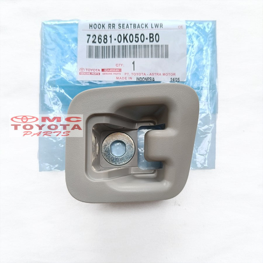 Hook Gantungan Jok Belakang Kanan Kiri Innova Reborn 2016-2021 Original Toyota 72681-0K030-B0 72681-0K050-B0 Huk Breket Hook Rear Seat Back Lock Lower