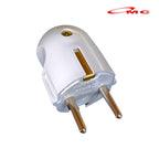 Broco Steker Arde 13310 Putih Bulat Original Kepala Colokan Listrik 2 Kaki Broco Steker Arde Art. 13310 Kepala Steker Listrik 2 Pin Kuningan New Gee White