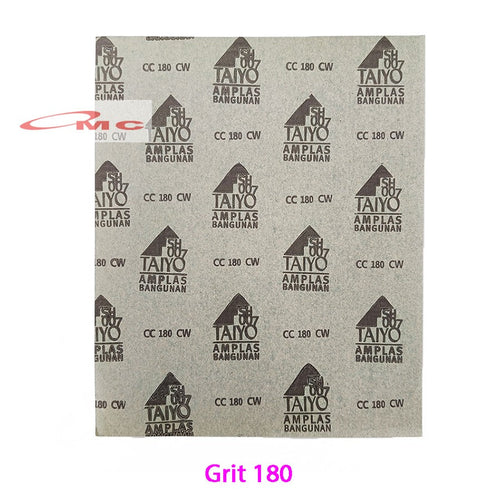 Amplas Ampelas Taiyo Abrasive Paper Asli SH 007 SH007 Grit Grid 60 80 100 120 150 180 220 240 280 500 Amplas Duco Taiyo Amplas Waterproof Duco Bangunan Amril Lembaran Lembar Taiyo SH-007