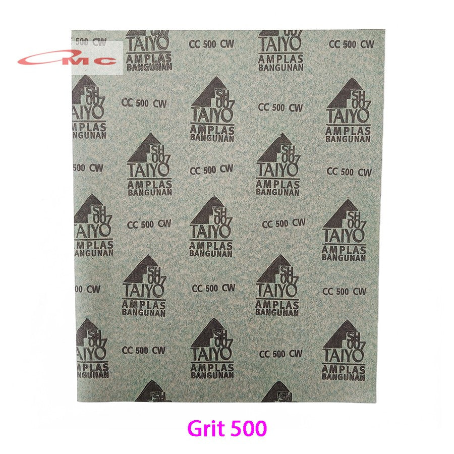 Amplas Ampelas Taiyo Abrasive Paper Asli SH 007 SH007 Grit Grid 60 80 100 120 150 180 220 240 280 500 Amplas Duco Taiyo Amplas Waterproof Duco Bangunan Amril Lembaran Lembar Taiyo SH-007